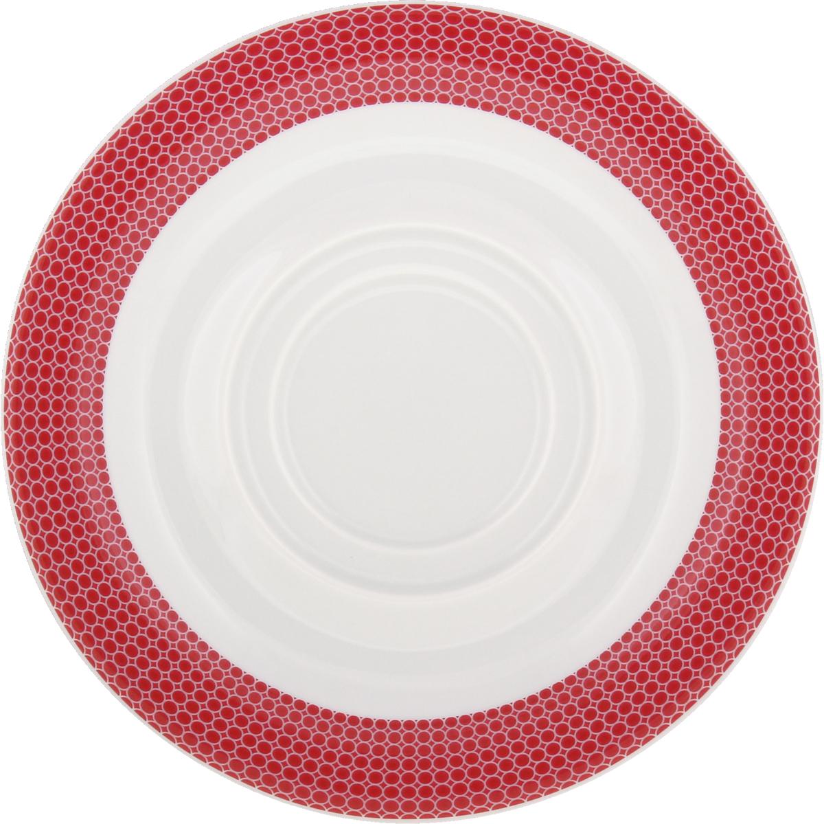 Spezialuntertasse mit Doppelspiegel 16cm INVITA DIMENSION PUNKTE kirschrot
