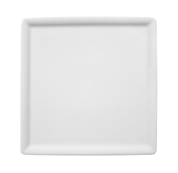 Platte eckig mit Fahne 16x16cm BUFFET GOURMET weiß
