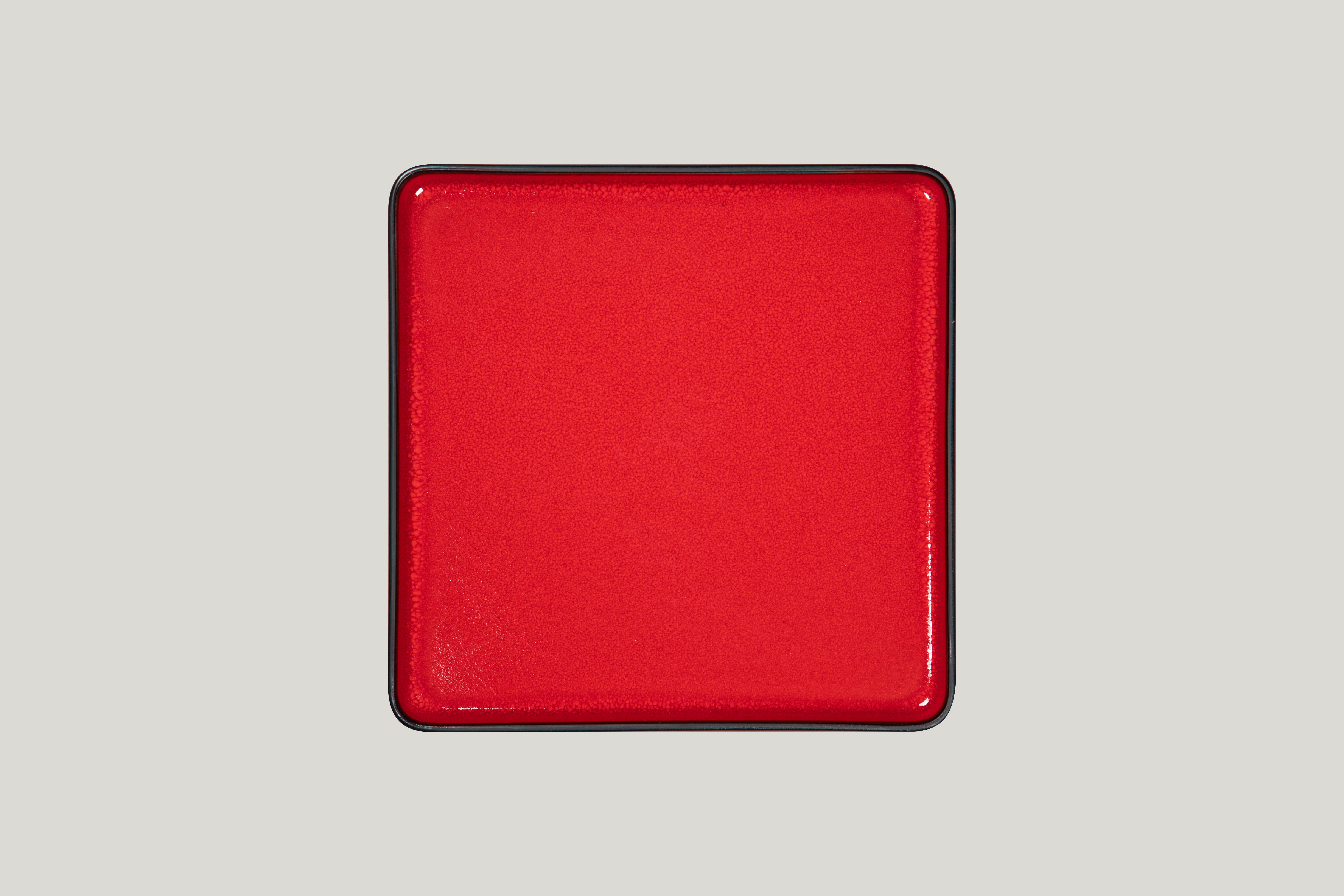 Teller flach quadratisch 24x24x2,3cm Fractal FIRE red
