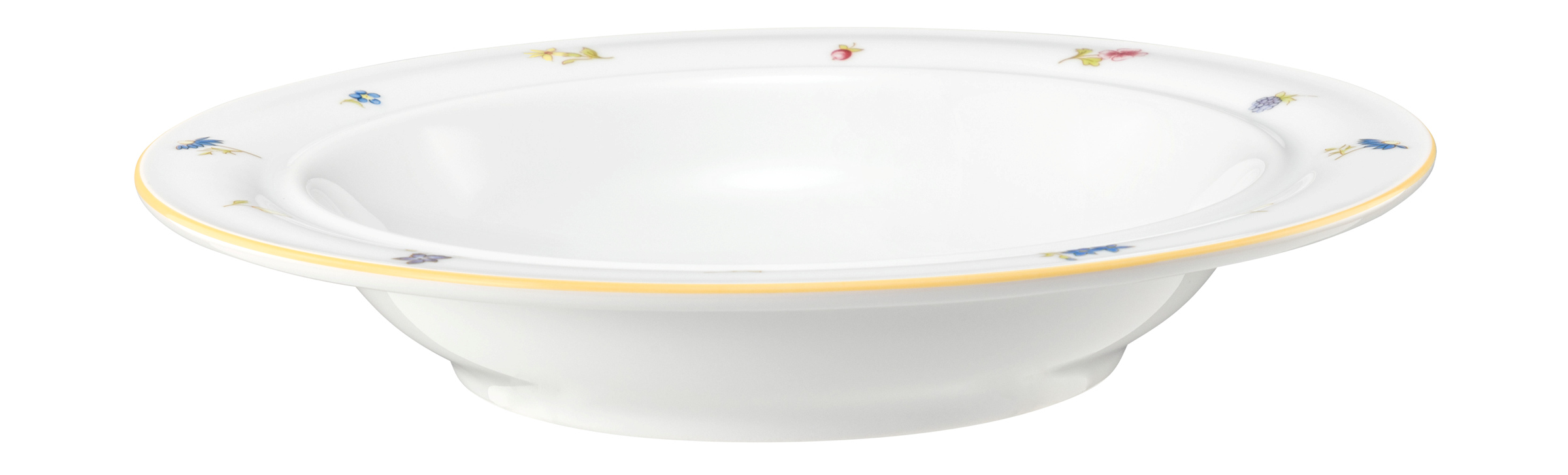 Teller rund tief 23cm COMMUNITY streublume gelbe linie