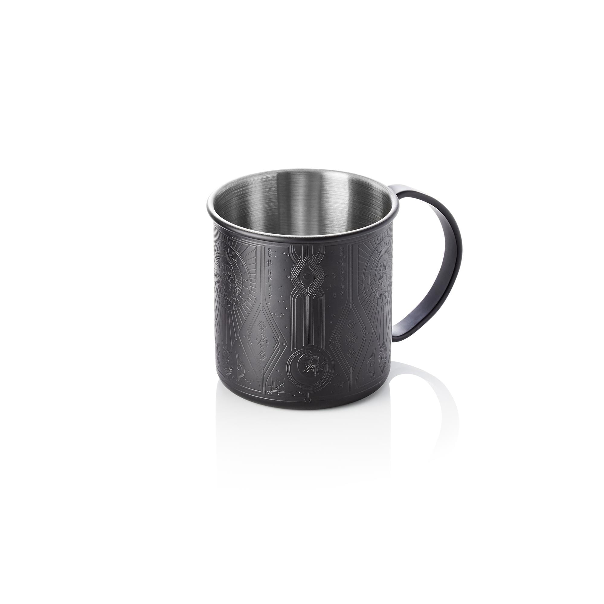 Moscow-Mule-Becher Tattoo 0,45l Ø9cm H9cm NOCTURN 18/8 schwarz matt