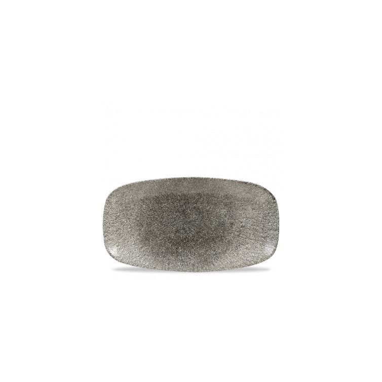 Platte eckig 35,5x19cm RAKU quartz black