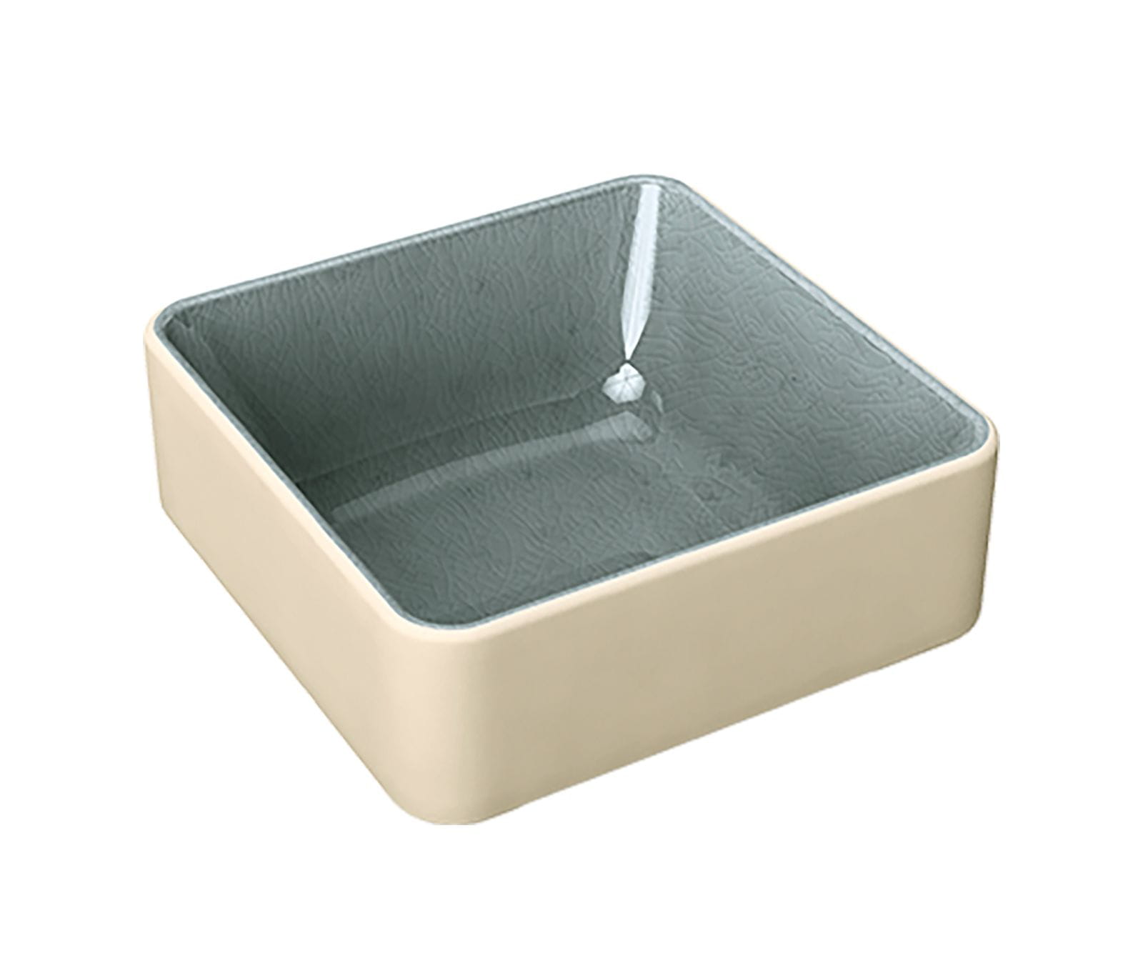 Schale tief eckig 9x9 cm NARA grau