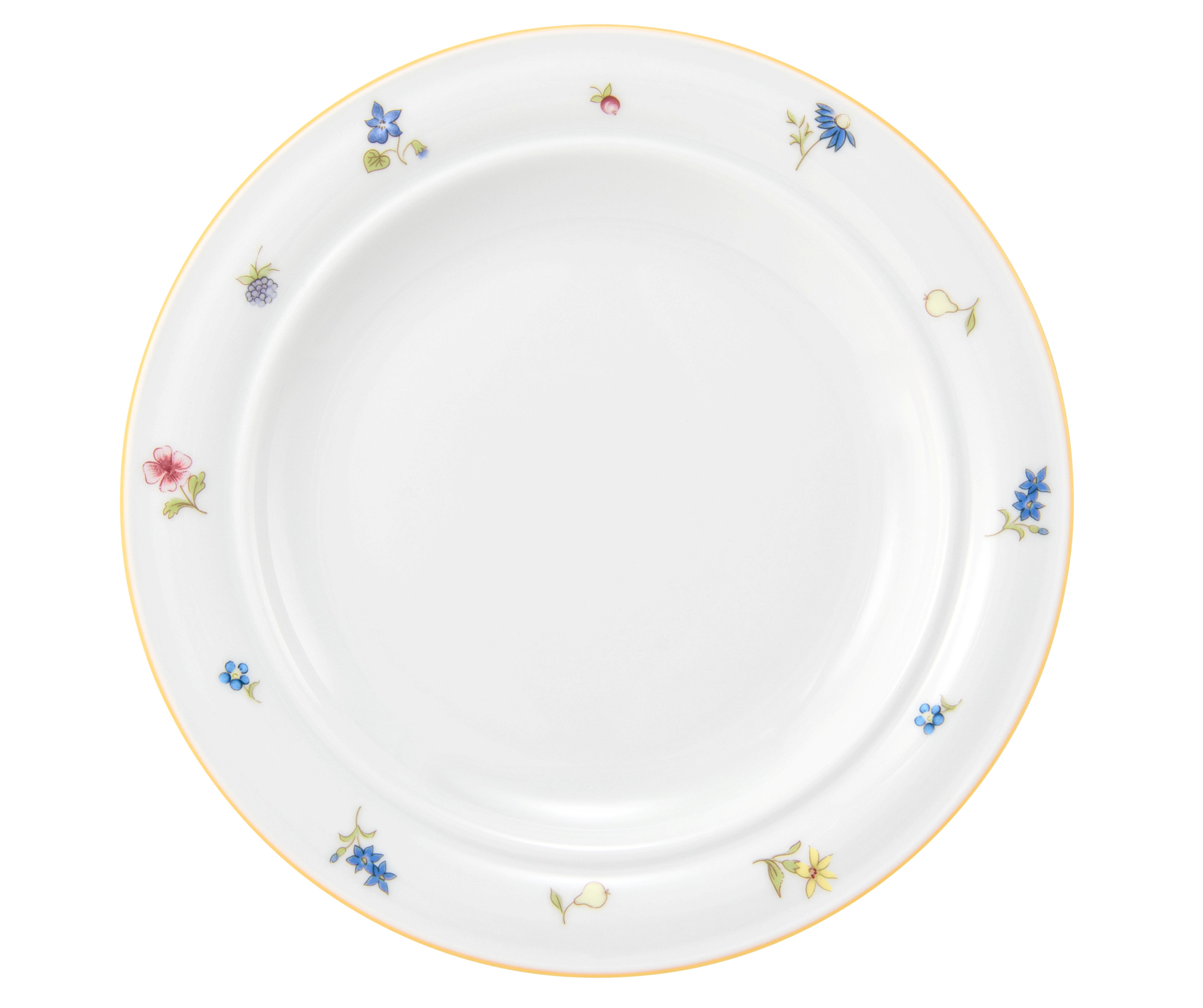 Teller rund flach 20cm Fahne COMMUNITY streublume gelbe linie