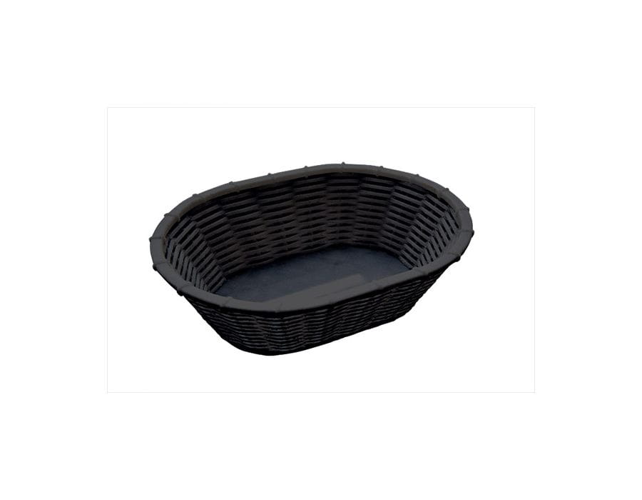 Brot und Obstkorb 23x17cm H:6,5cm oval WICKER-LOOK schwarz