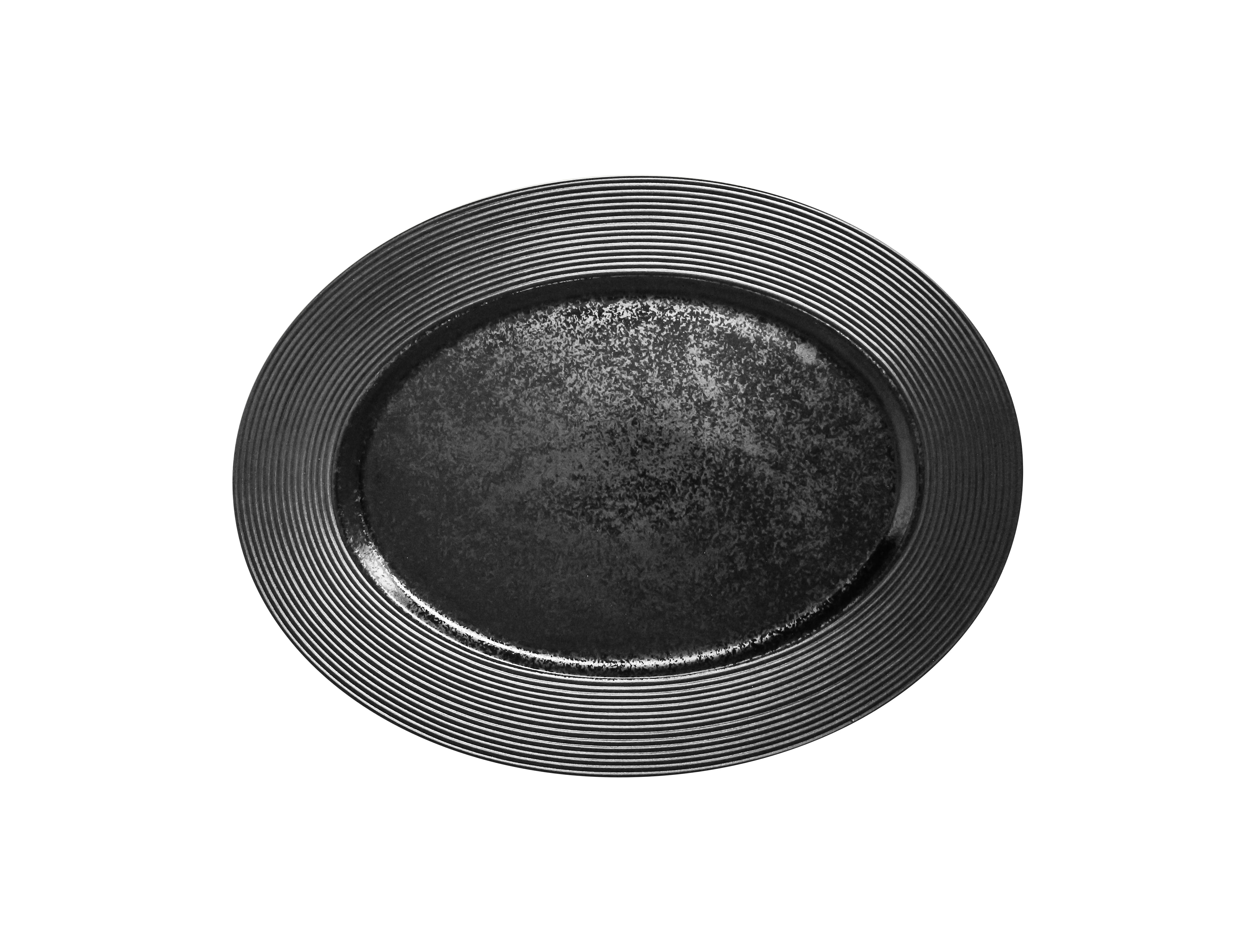 Platte oval 34x25x2,5cm EDGE black