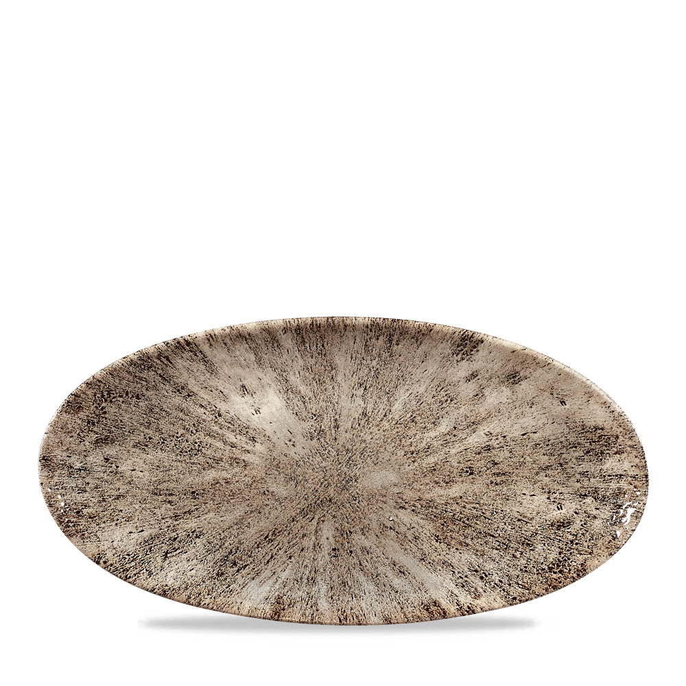 Platte Chefs oval 29,9x15cm STONE Zircon brown