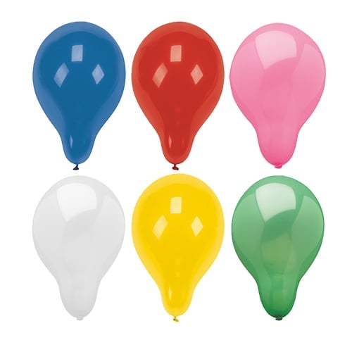 100 Stück Luftballons rund Ø28 cm CRYSTAL farbig sortiert