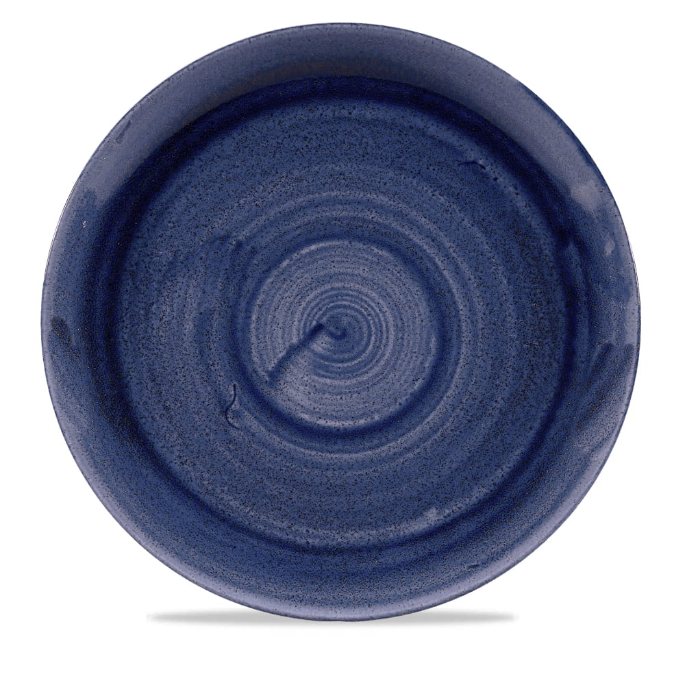 Teller flach coup 28,8cm STONECAST PATINA cobalt blue
