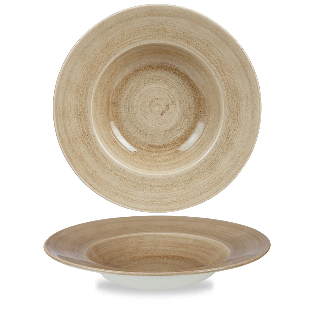 Teller tief breite Fahne 28cm STONECAST PATINA antique taupe