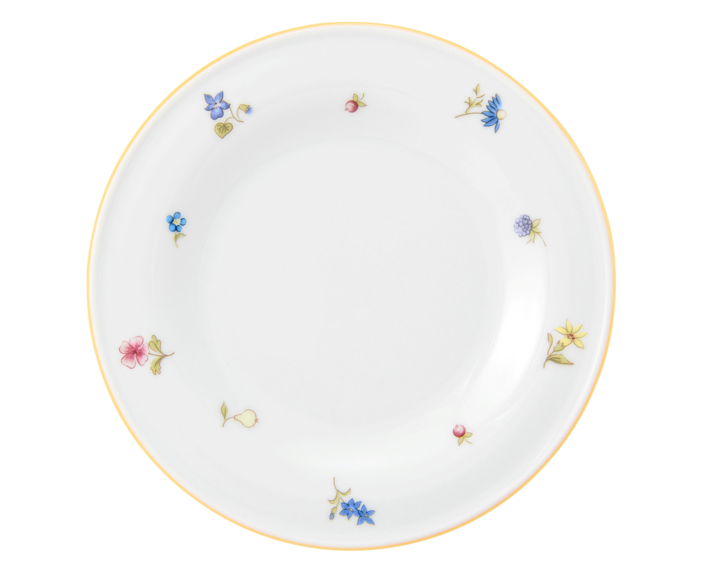 Teller rund flach 17cm COMMUNITY streublume gelbe linie