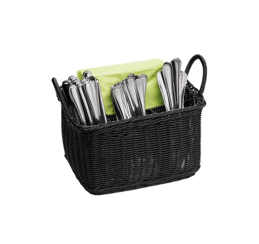 Besteck-Korb mit Fächern 26x18cm H:15cm ECONOMIC schwarz
