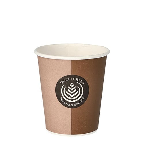 50 Stück Pappbecher 0,2L TO GO BARISTA TIME braun