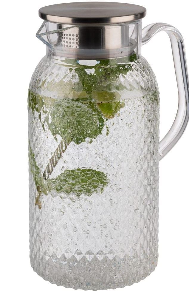 Saft-/ Wasserkanne 1,8L mit Deckel transparent