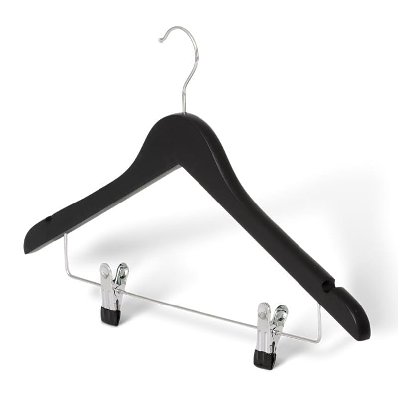 Kleiderbügel mit Haken und Clips NOUVEAU BLACK schwarz