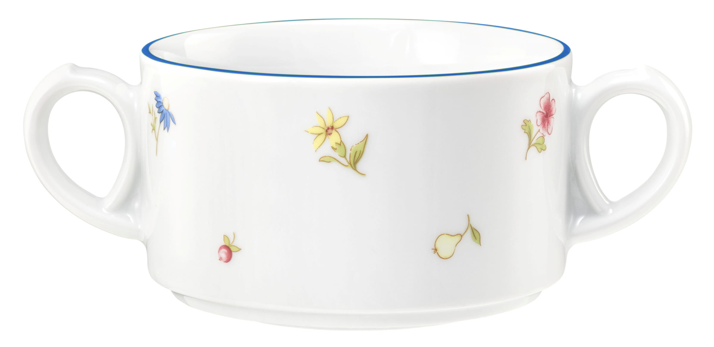 Suppentasse rund 0,3l COMMUNITY streublume blaue linie