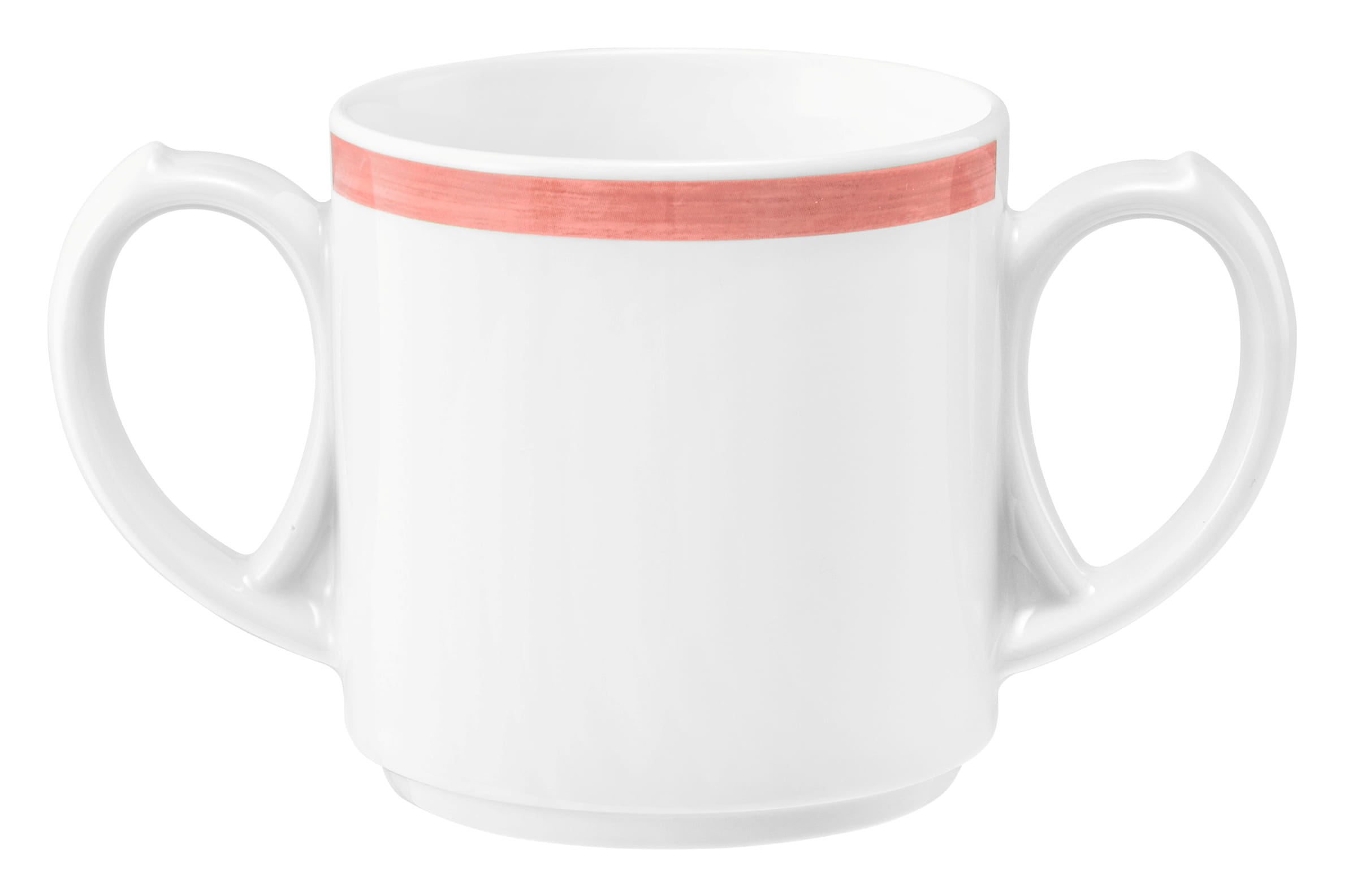 Becher rund mit 2 Henkel 0,28l COMMUNITY pinselband rot