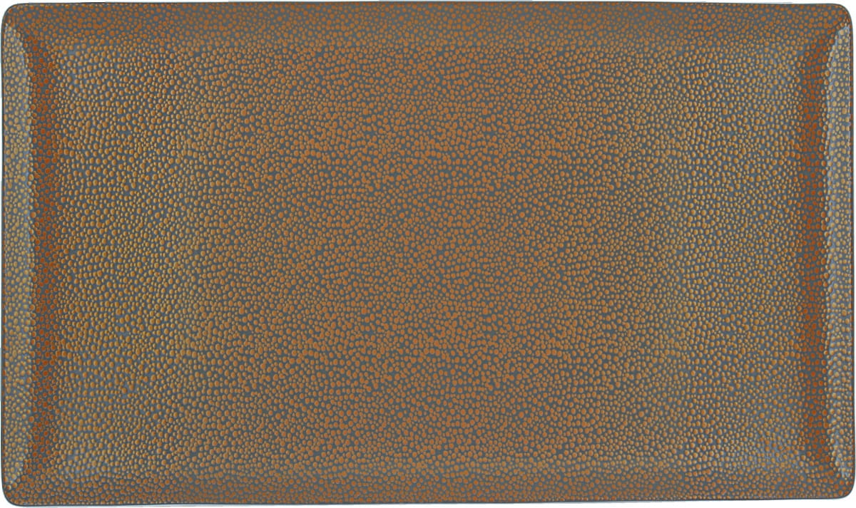 Platte rechteckig coup 34x20cm PURITY PEARLS METALLIC gold