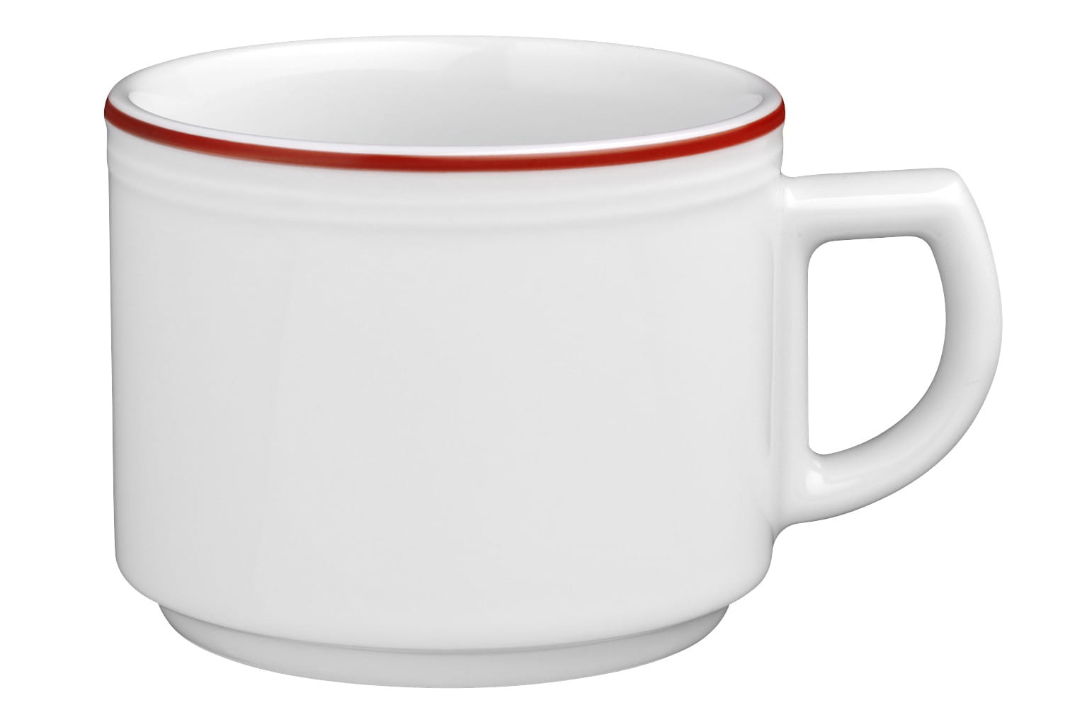 Kaffeetasse rund mit Relief 1 0,18l VITALIS rote linie