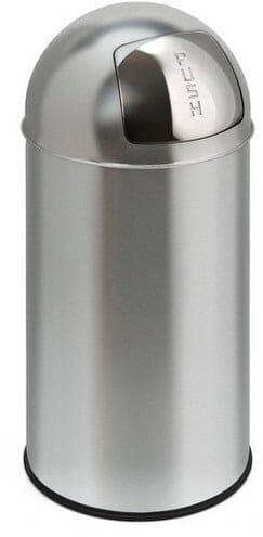 Abfallbehälter 40L PUSHCAN matt silber