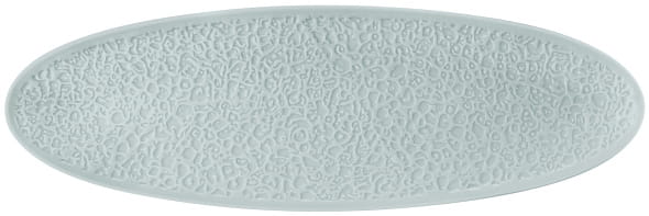 Coupplatte 44x14 cm oval Vollrelief Nori arktisblau ligh