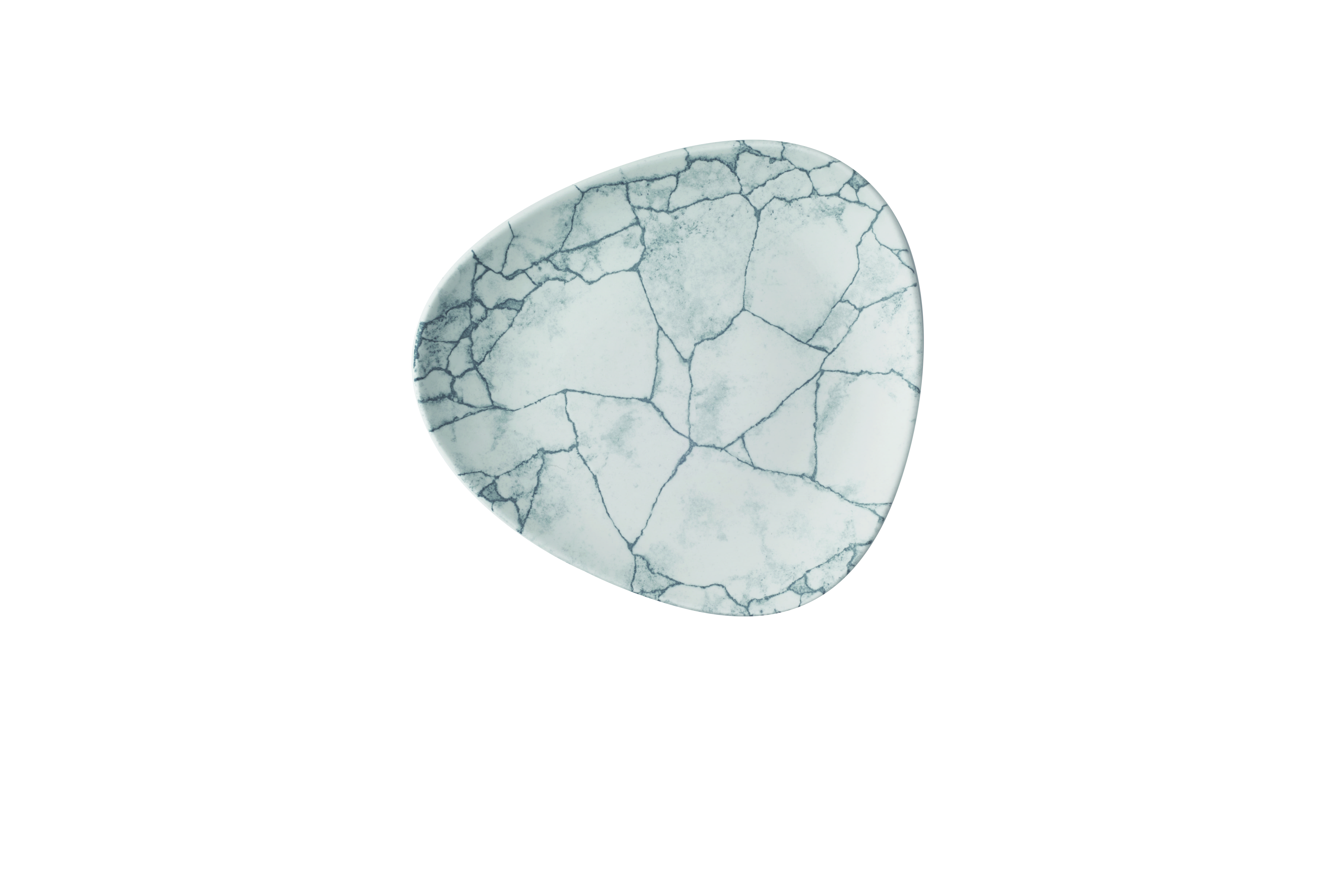 Teller flach dreieckig 22,9cm KINTSUGI pearl grey
