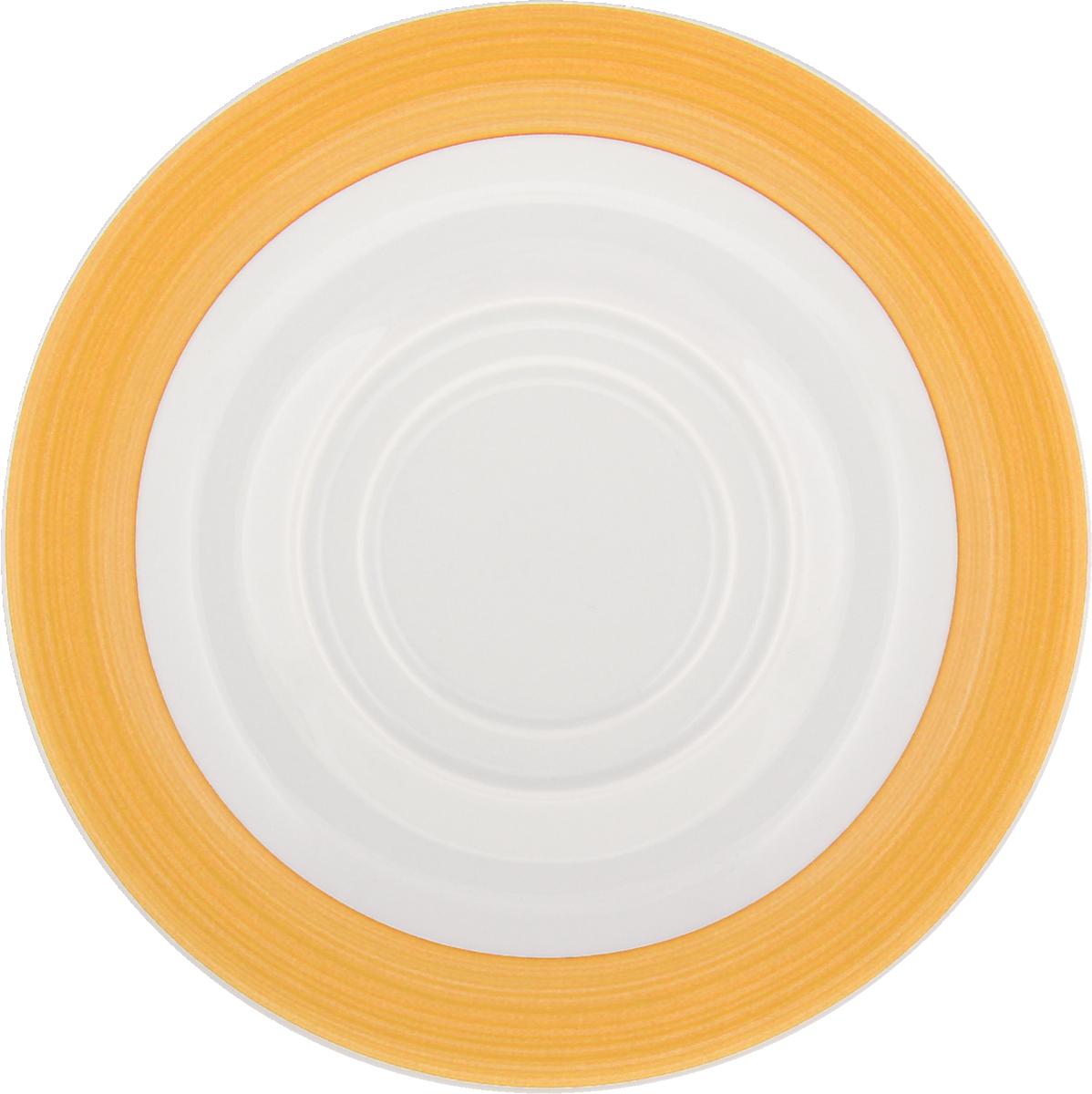 Spezialuntertasse mit Doppelspiegel 16cm INVITA DIMENSION PINSELBAND sonnengelb
