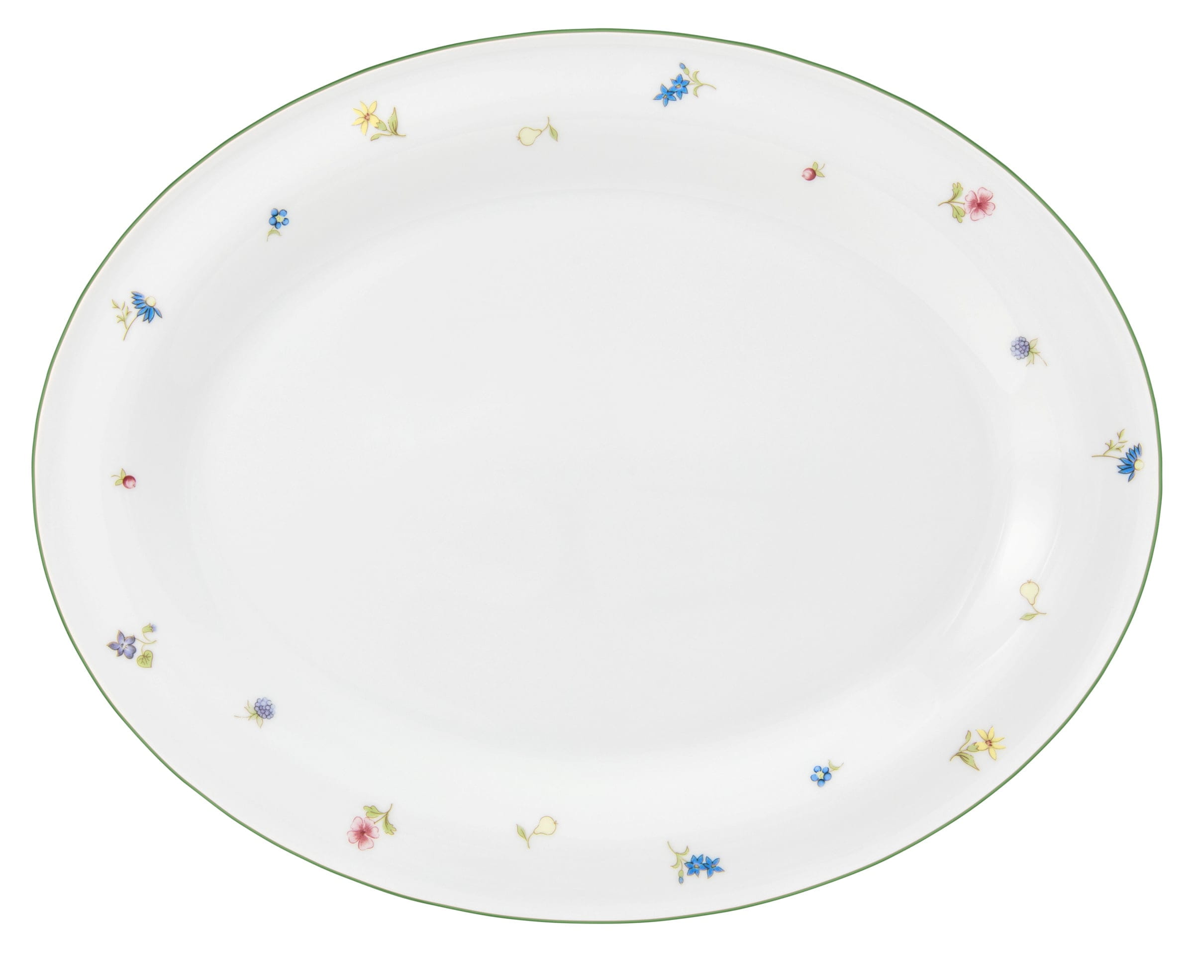 Platte oval oval 35cm COMMUNITY streublume grüne linie