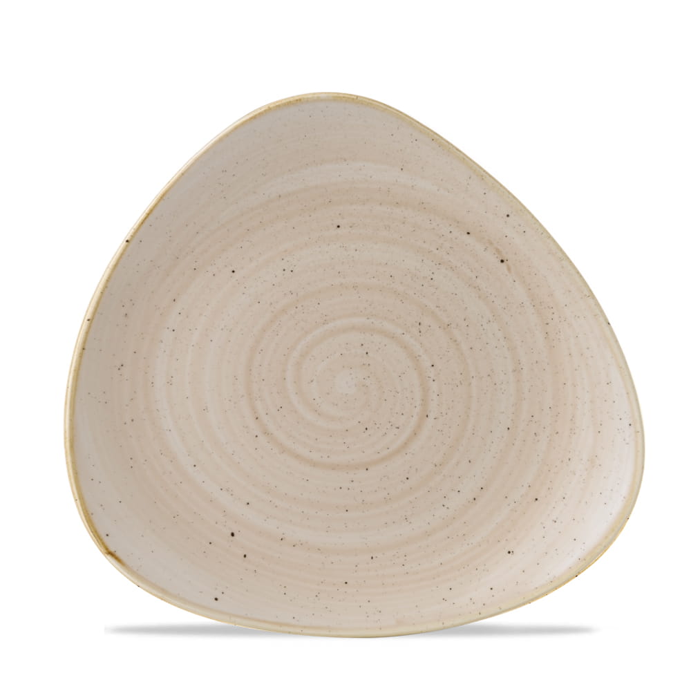 Teller flach dreieckig 22,9cm STONECAST nutmeg cream