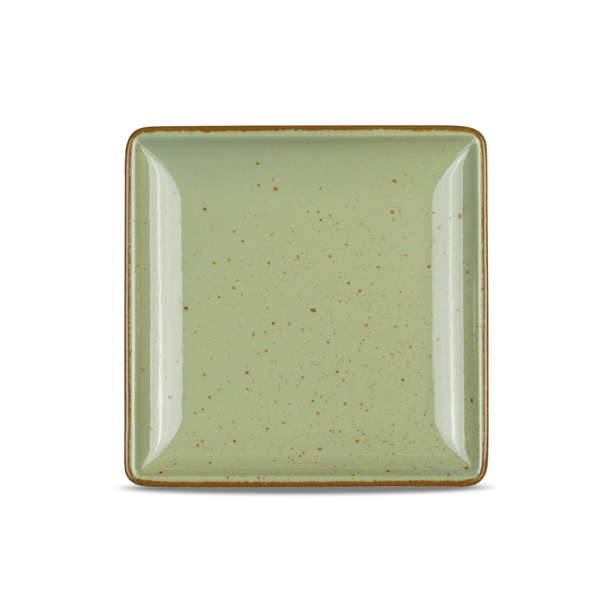 Teller flach eckig 17x17cm SMART olive smash