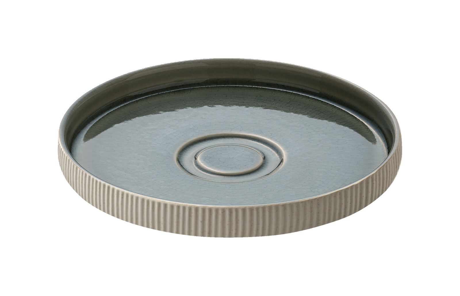 Untertasse rund 15cm NARA RELIEF grau