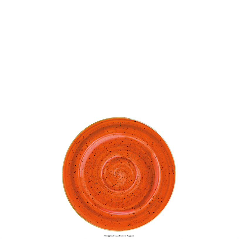 Untertasse 16cm AURA TERRACOTTA RITA rot gepunktet