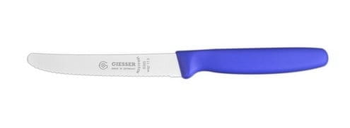 Allzweckmesser 11cm mit Wellenschliff blau