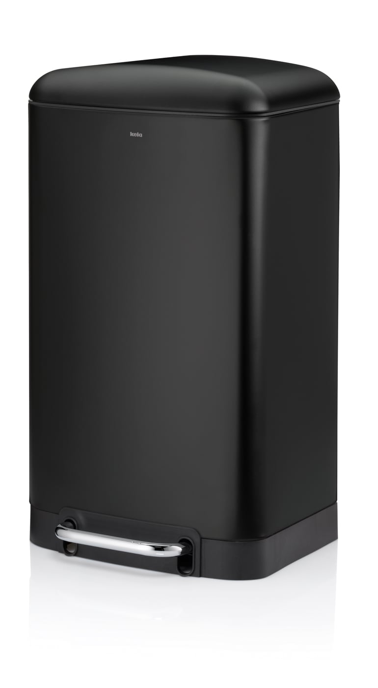 Treteimer 30L DAVINO Edelstahl schwarz matt