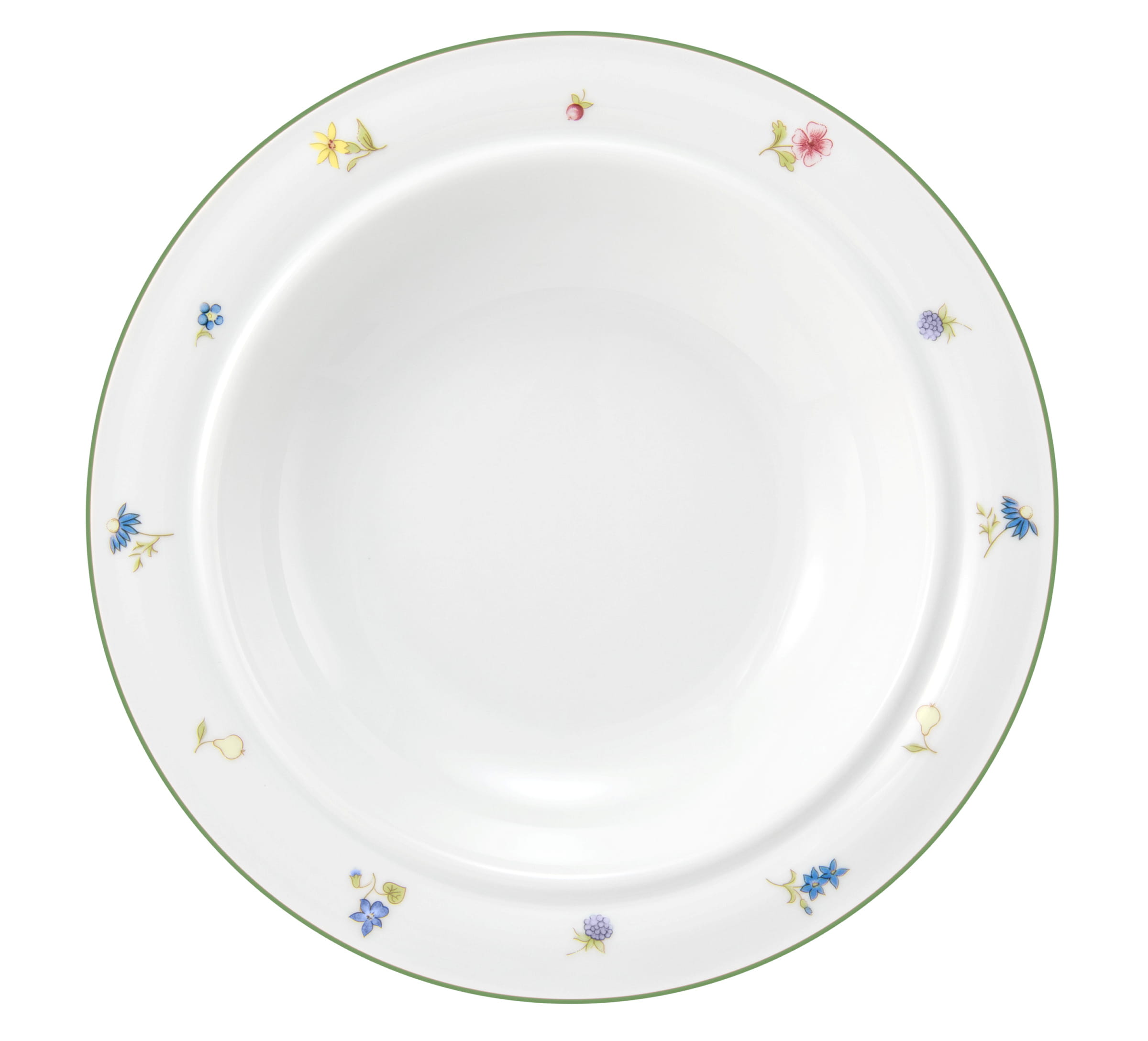 Teller rund tief 23cm COMMUNITY streublume grüne linie