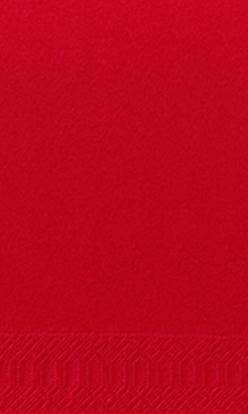 100 Stück Zellstoff Serviette 40x40 3-lagig 1/8 rot