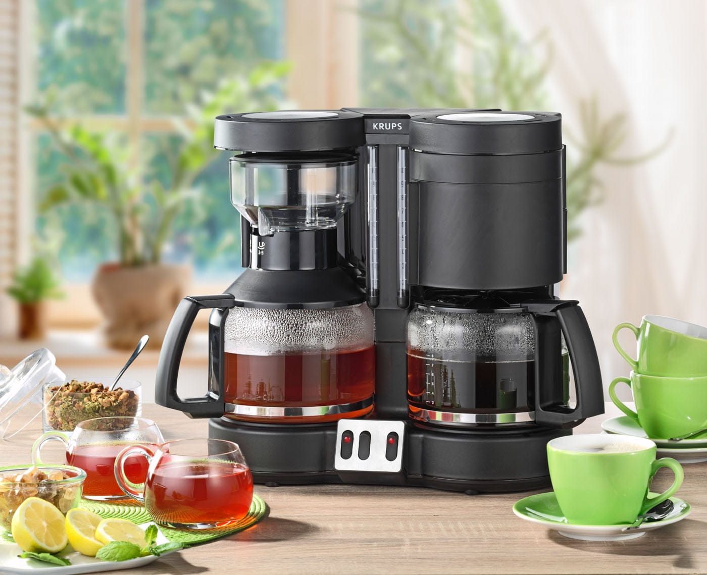 Kaffeemaschine 2x1,25L Duothek Thermo schwarz