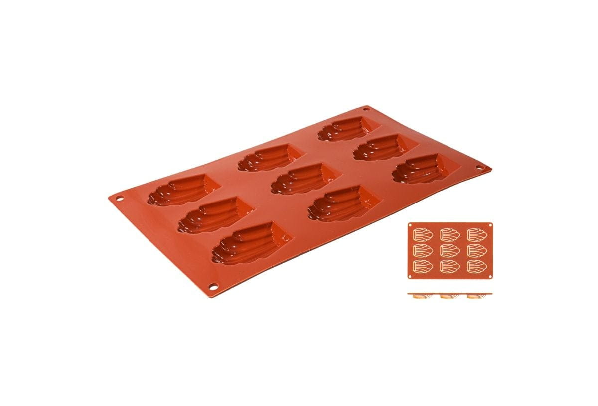 Silikon-Backmatte MADELEINE mit 15 Formen Maß: 4,4cm x 3,4cm H: 1cm