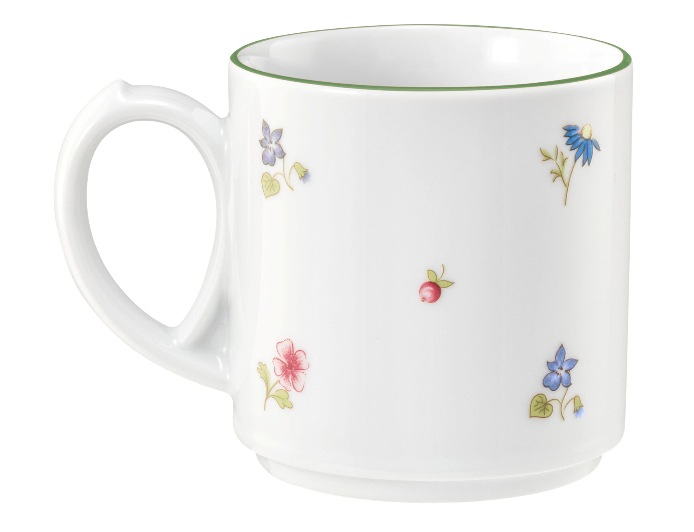 Becher rund mit Henkel 0,28l COMMUNITY streublume grüne linie