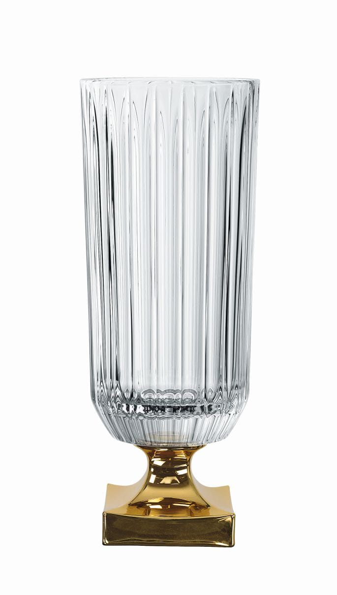 Vase auf Fuß Ø16cm MINERVA gold