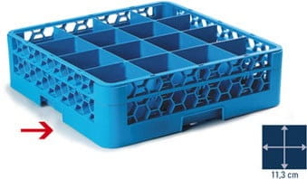Gläsergrundspülkorb 16 Fächer OPTICLEAN blau