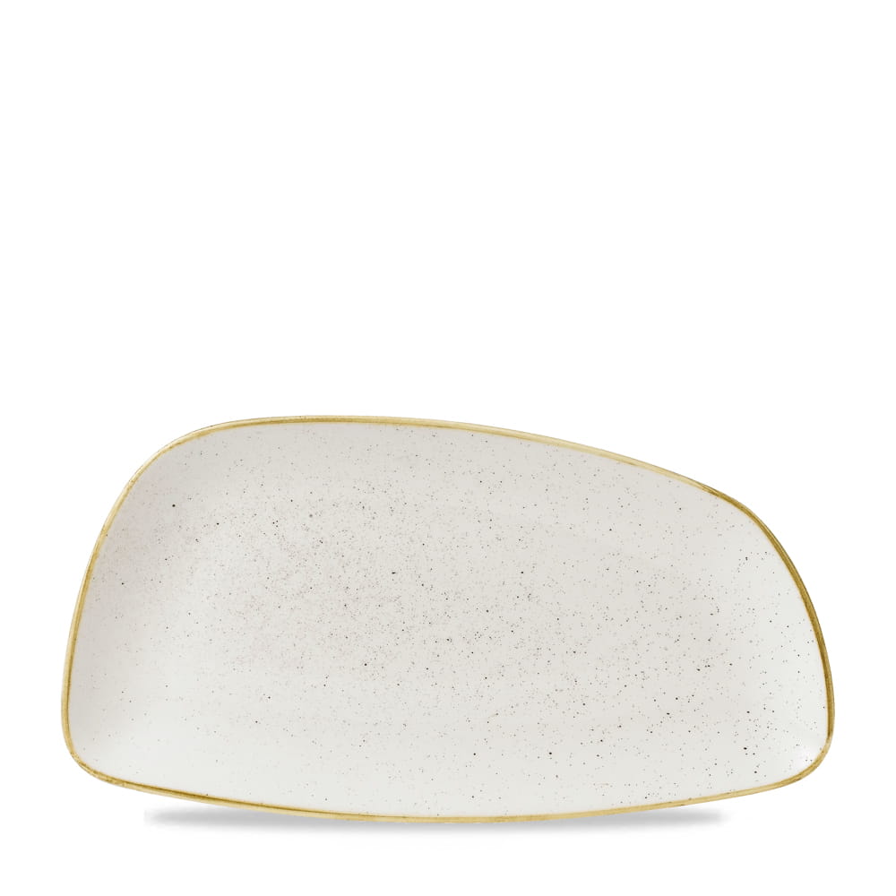 Platte 35x18,5cm oval Geo STONECAST barley white