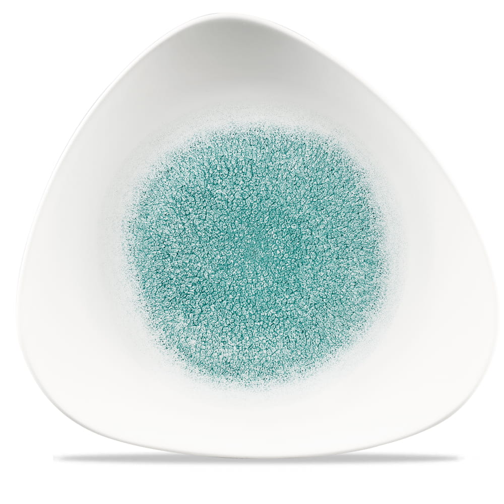 Teller flach dreickig 31,1cm RAKU Jade green