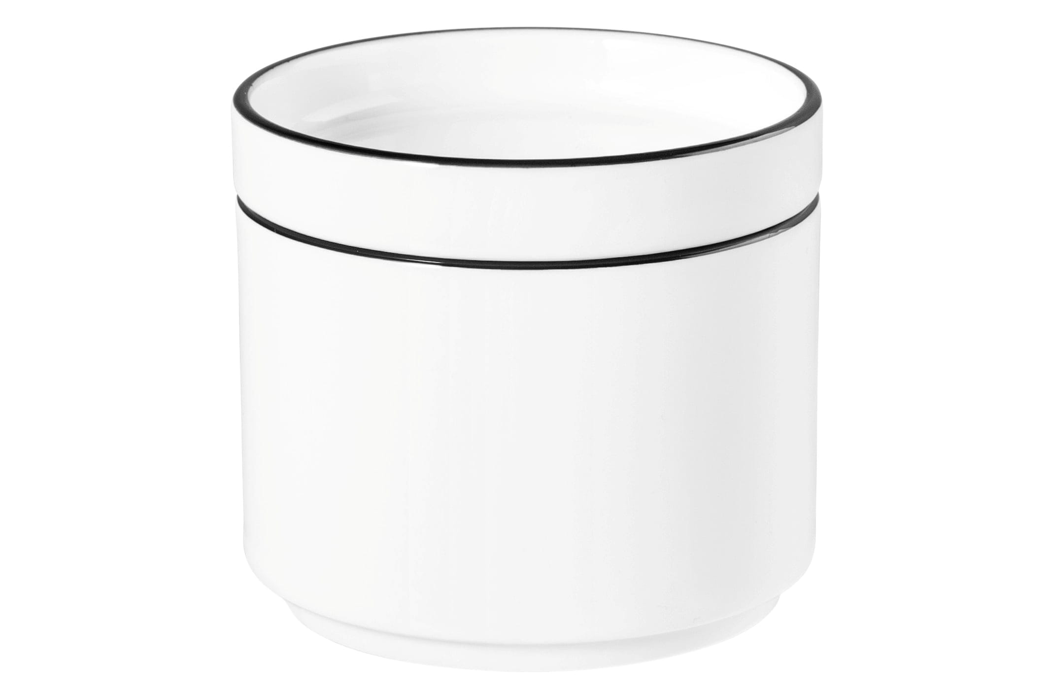 Zuckerdose rund mit Deckel 0,18l GOOD MOOD black line