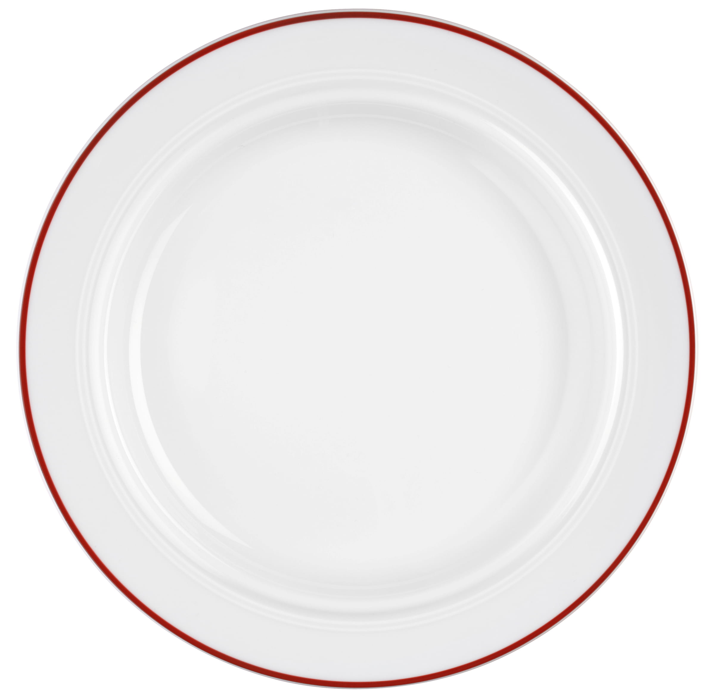 Teller rund mit Relief flach 25,5cm VITALIS rote linie