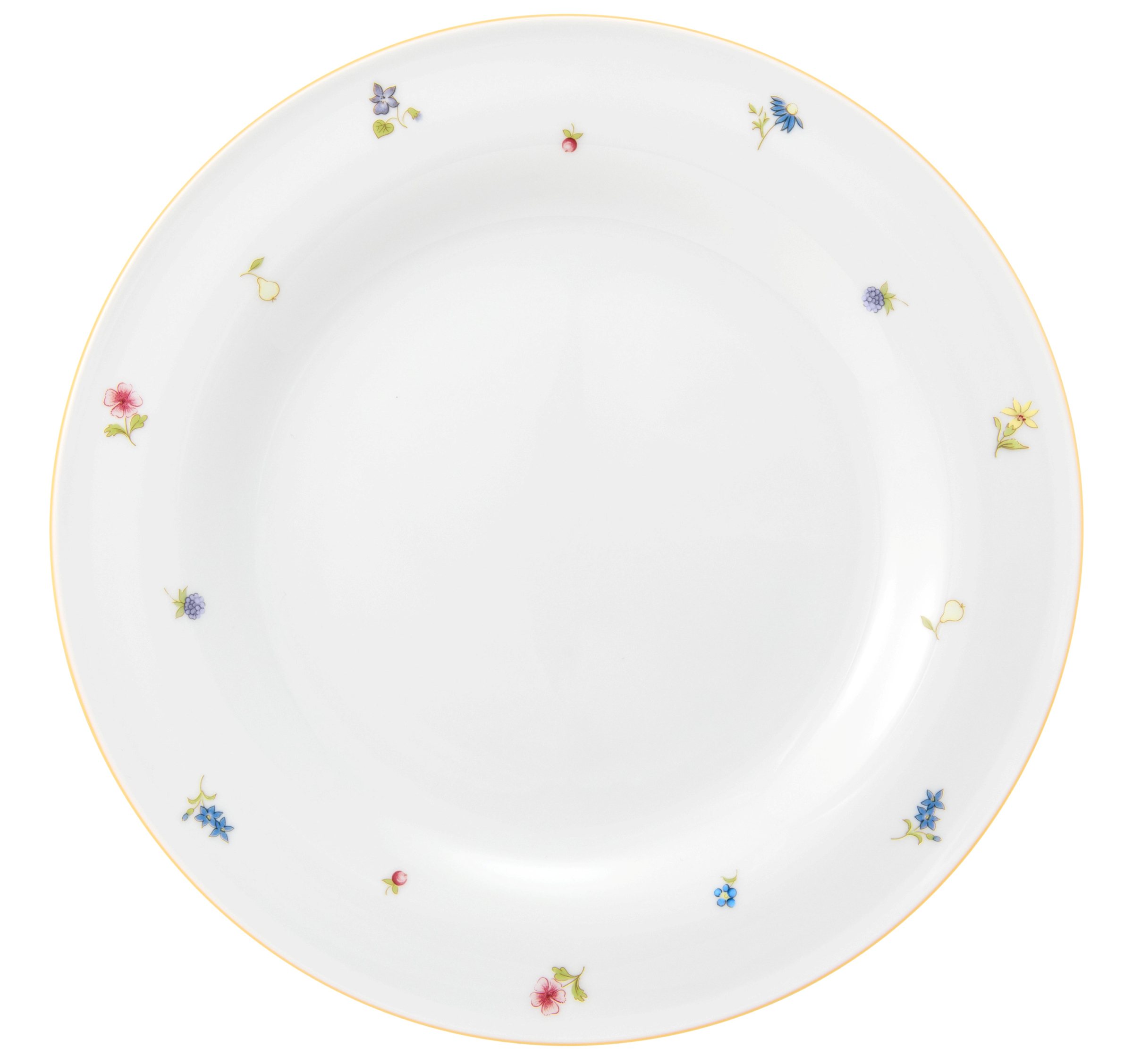 Teller rund flach 28cm COMMUNITY streublume gelbe linie