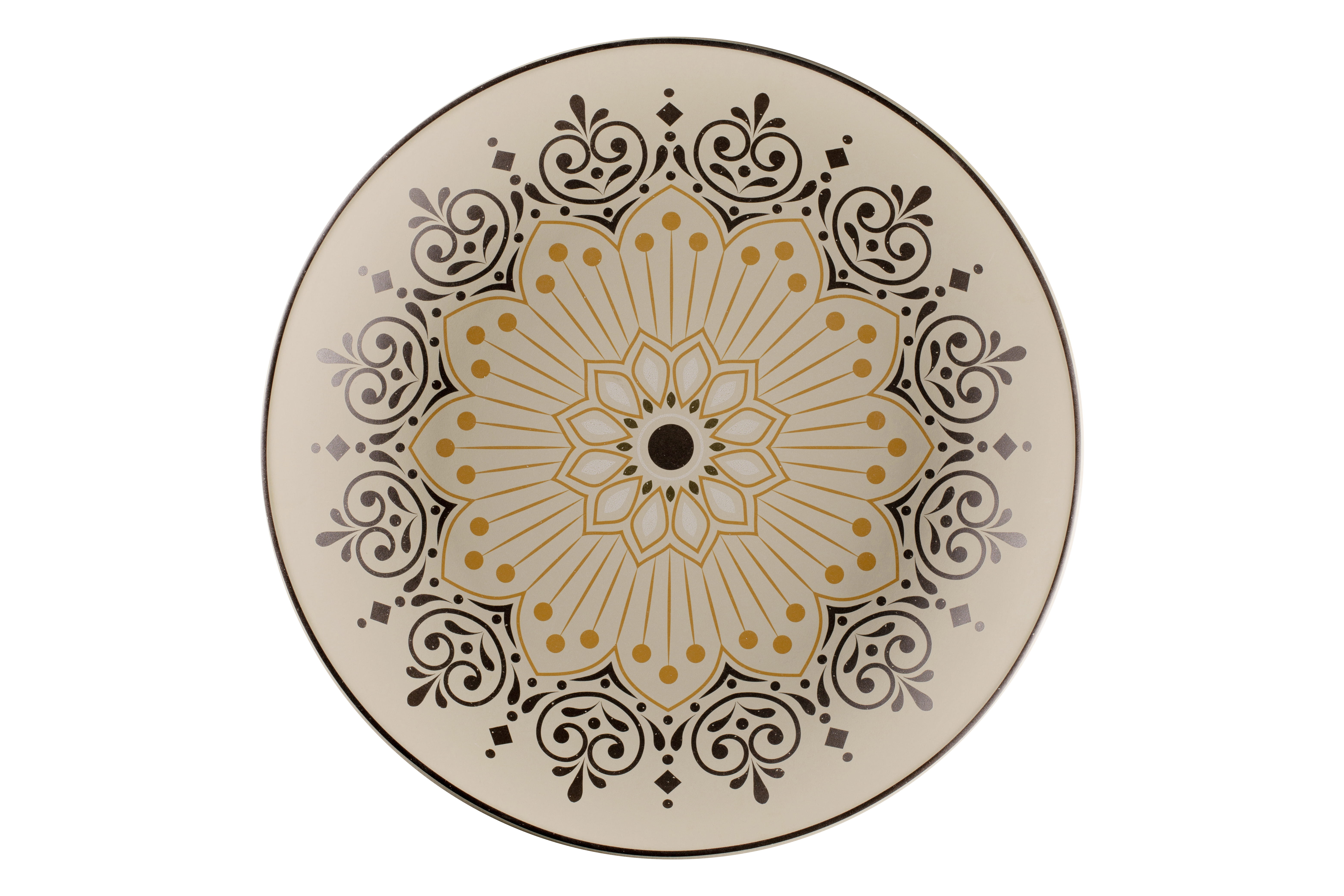 Teller tief coup Ø36cm H5,5cm ARGILA CARTAGENA decorated grey