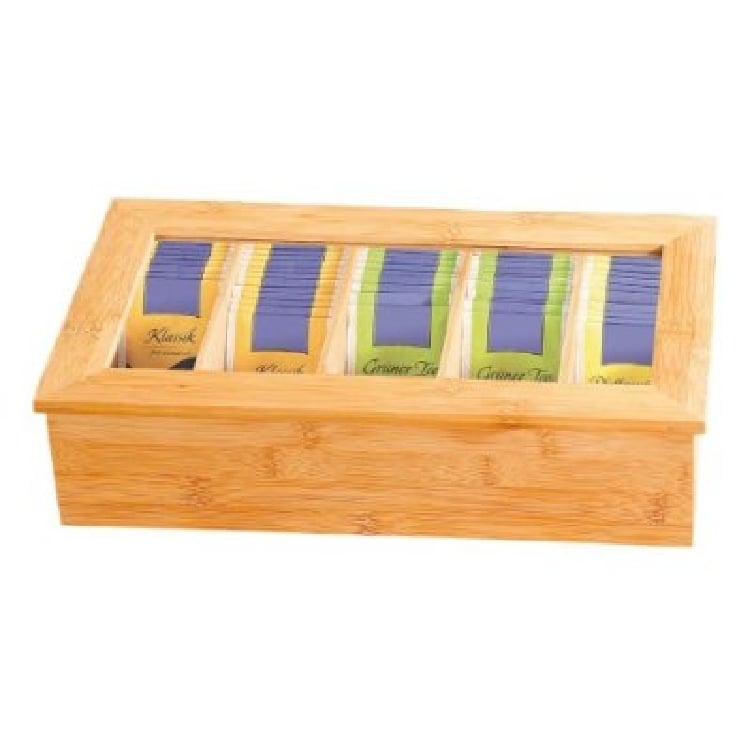 Teebox mit 5 Fächern 36x20x9cm JASMIN Bambus