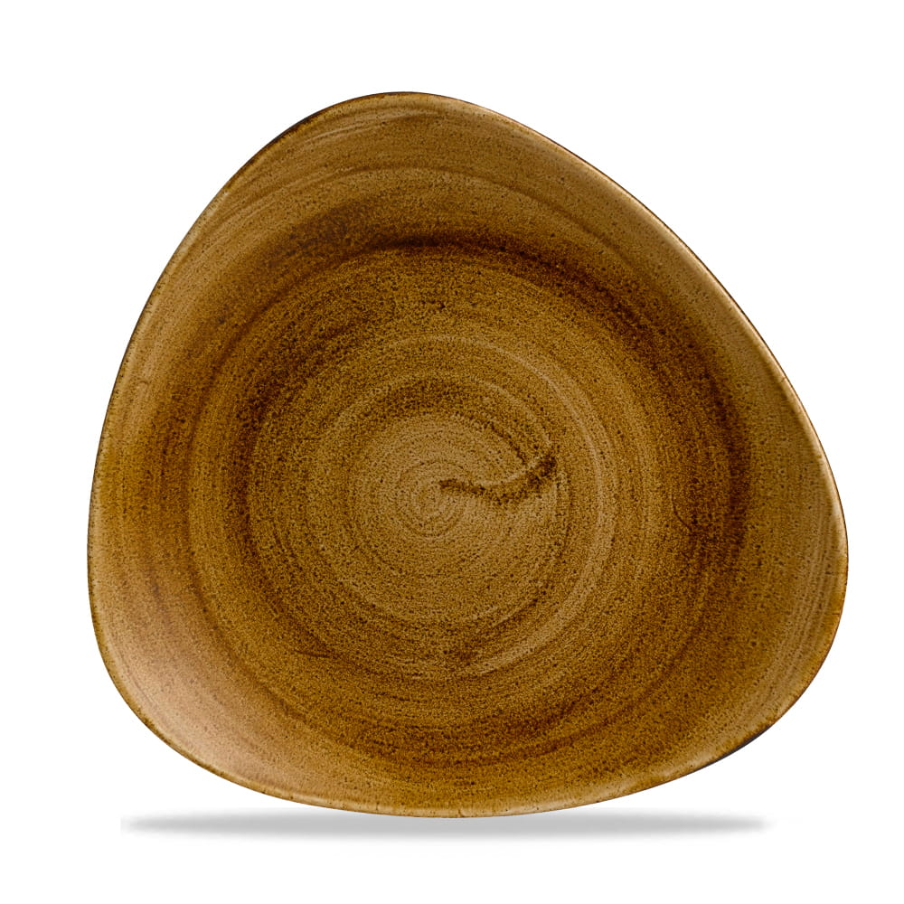 Teller dreieckig 26cm STONECAST PATINA vintage copper