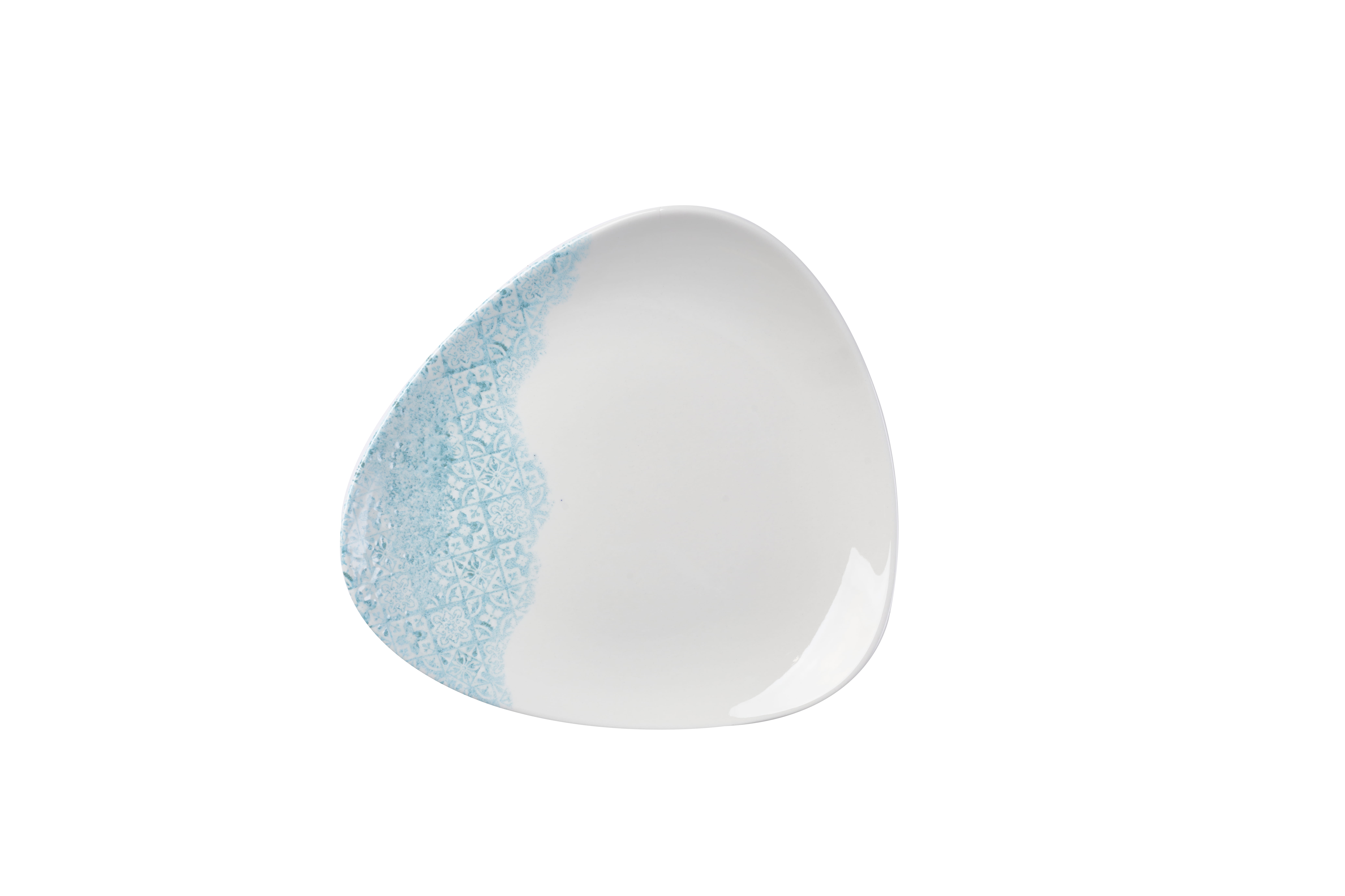 Teller flach dreieckig 22,9cm MED TILES ACCENT aquamarine